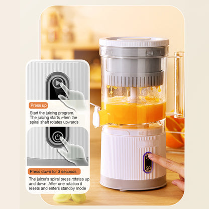 Electric Juicer Rechargeable USB Charging 120rpm Hands-Free High Juice Yield Wireless Portable Automatic Citrus Orange Juice Squeezer for Lemon Lime Grapefruit