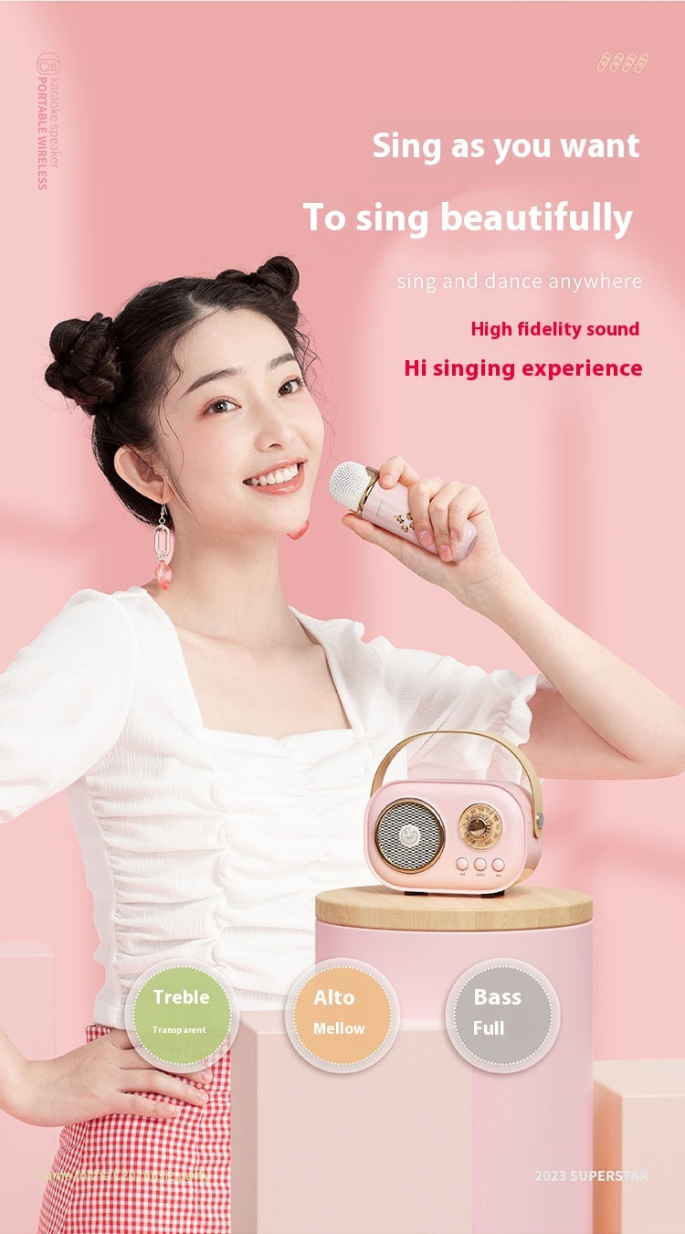 Portable Mini Karaoke Machine Bluetooth Speaker