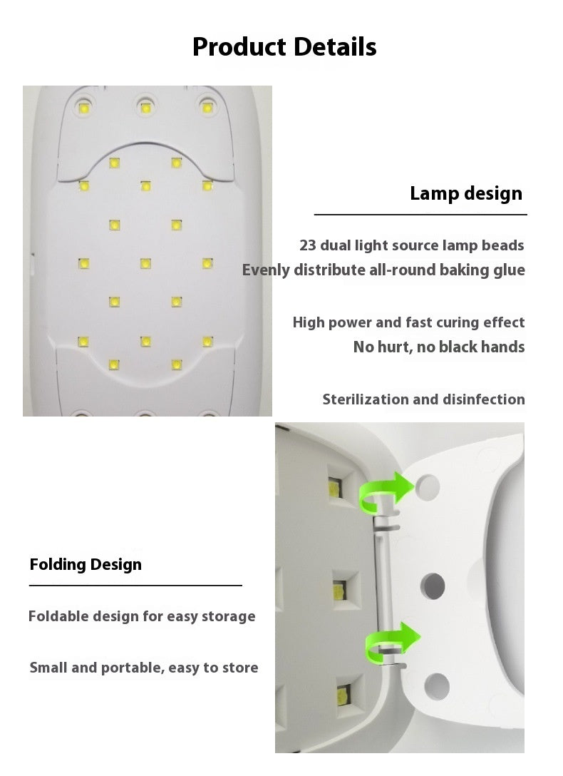 Fast Curing UV Gel Nail Polish Mobile Phone Film Phototherapy Machine LED Heating Lamp